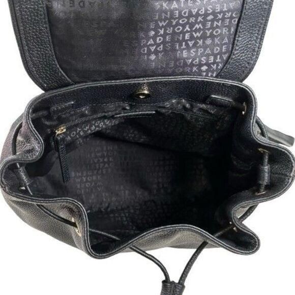 Kate Spade Backpack Purse Mulberry Street Small Breezy Black Pebbled Leather Bag - Picture 8 of 16